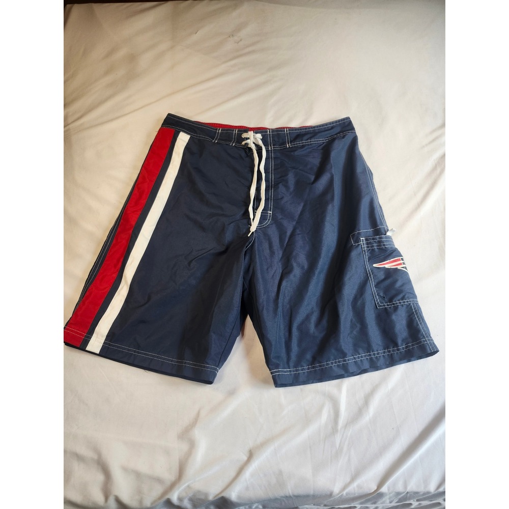NFL Team Apparel New England Patriots Swim Trunks Mens XL Navy Blue Board Shorts